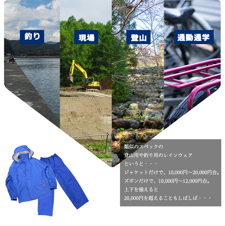 グランドスラムレイン (4色/6サイズ) 8200 バイク バイク用 レイン