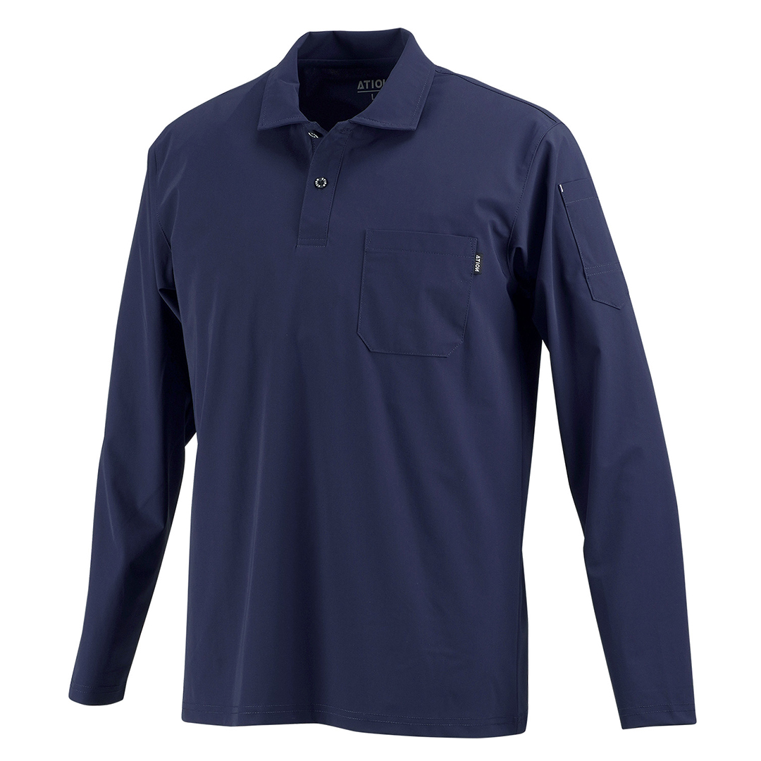 接触冷感 長袖 シャツ ポロシャツ Qmax 0.33 吸水 吸汗 速乾 UVカット 紫外線カット ...