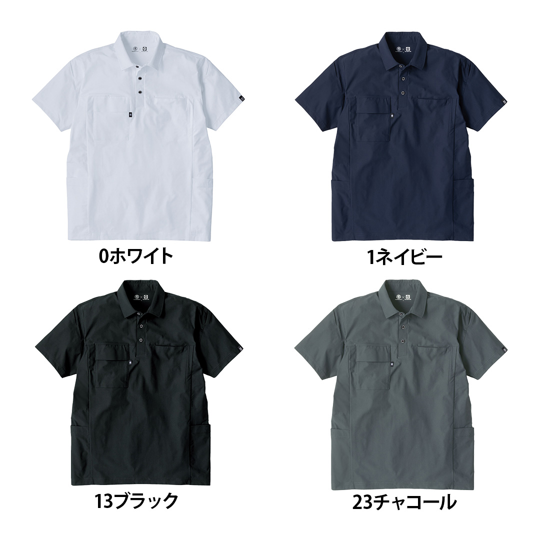 保冷剤 サイドポケット 半袖 ポロシャツ (ネイビー/5L) JIS規格 帯電