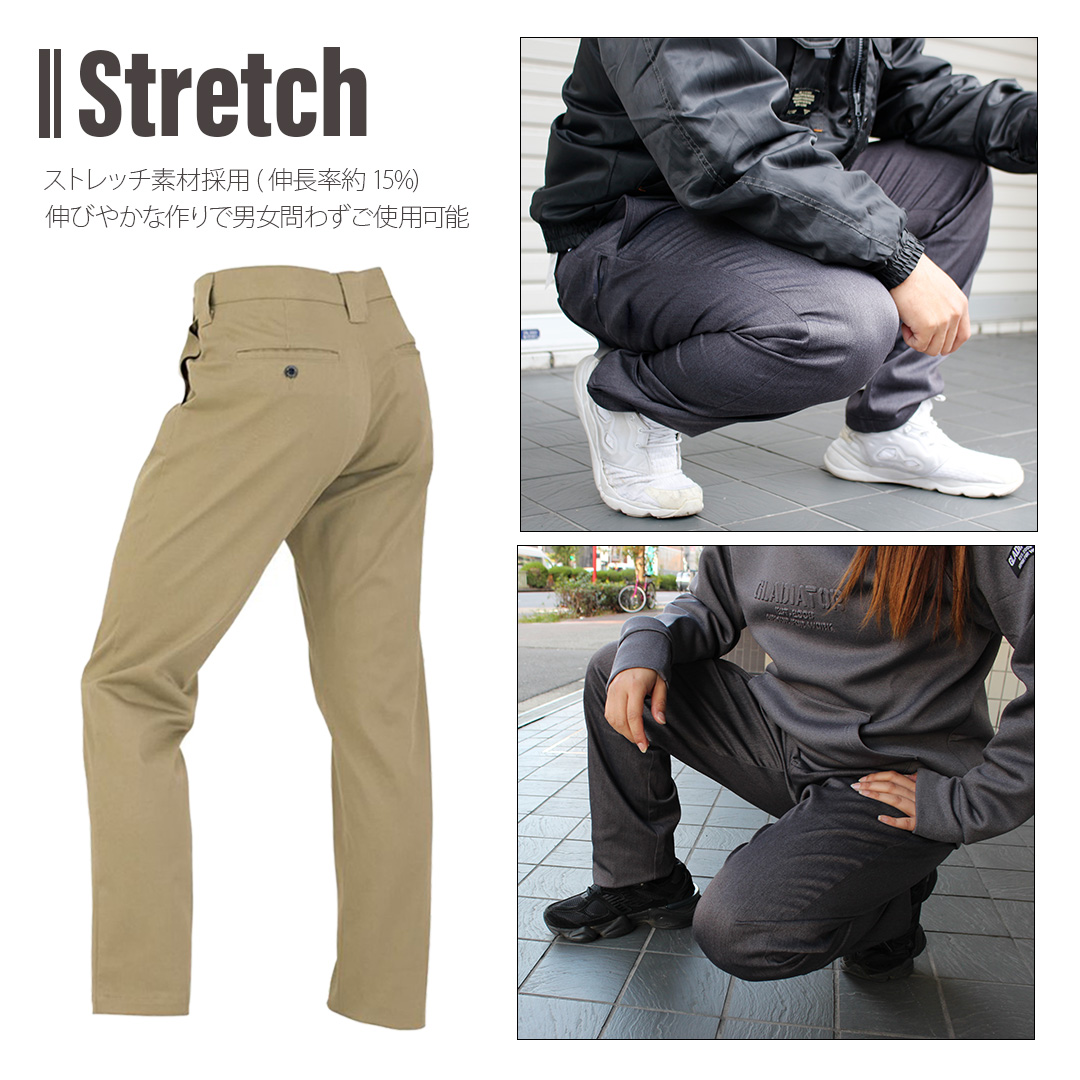 Dickies ストレート チノ ワークパンツ (ブラック/SS) ストレッチ 丈夫