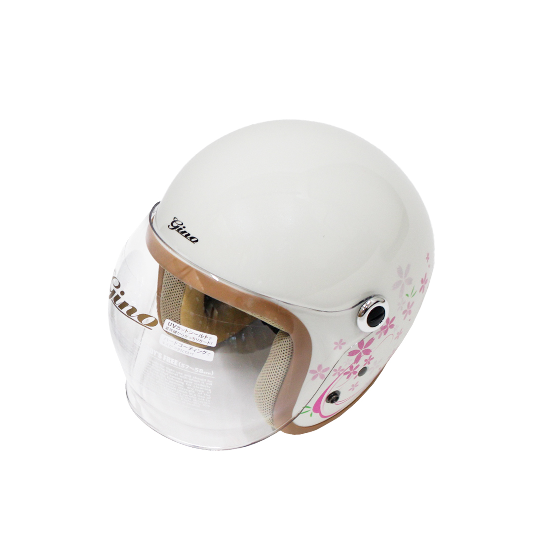 レディース ヘルメット シールド開閉 洗濯可能 UVカット GS規格 全排気量対応 女性用 花柄 桜 さくら 和柄 可愛い ジェットヘルメット  日焼け防止 かわいい
