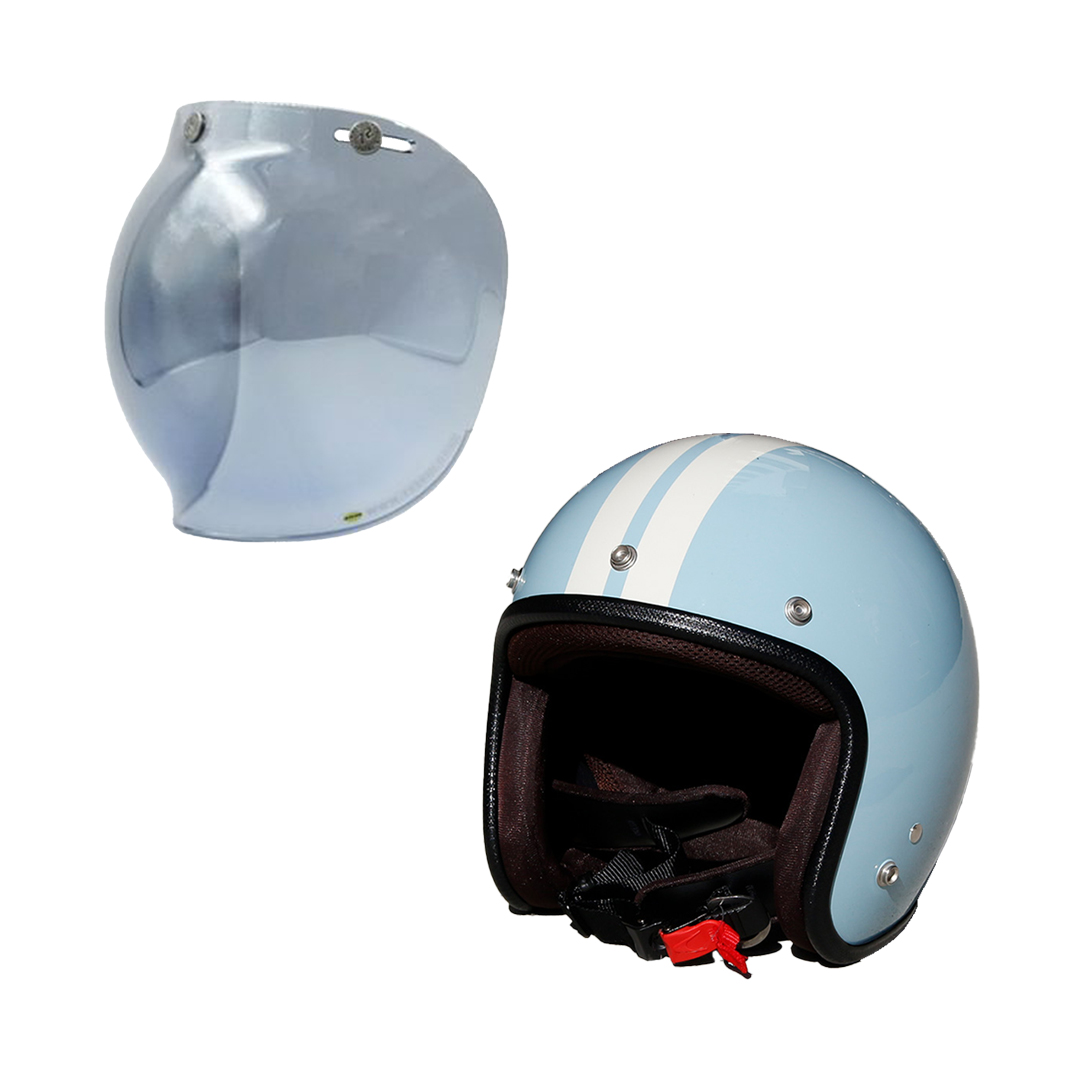 TWR TWR＆72JAMコラボ ジェットヘルメット (プコブルー) ＆ バブル
