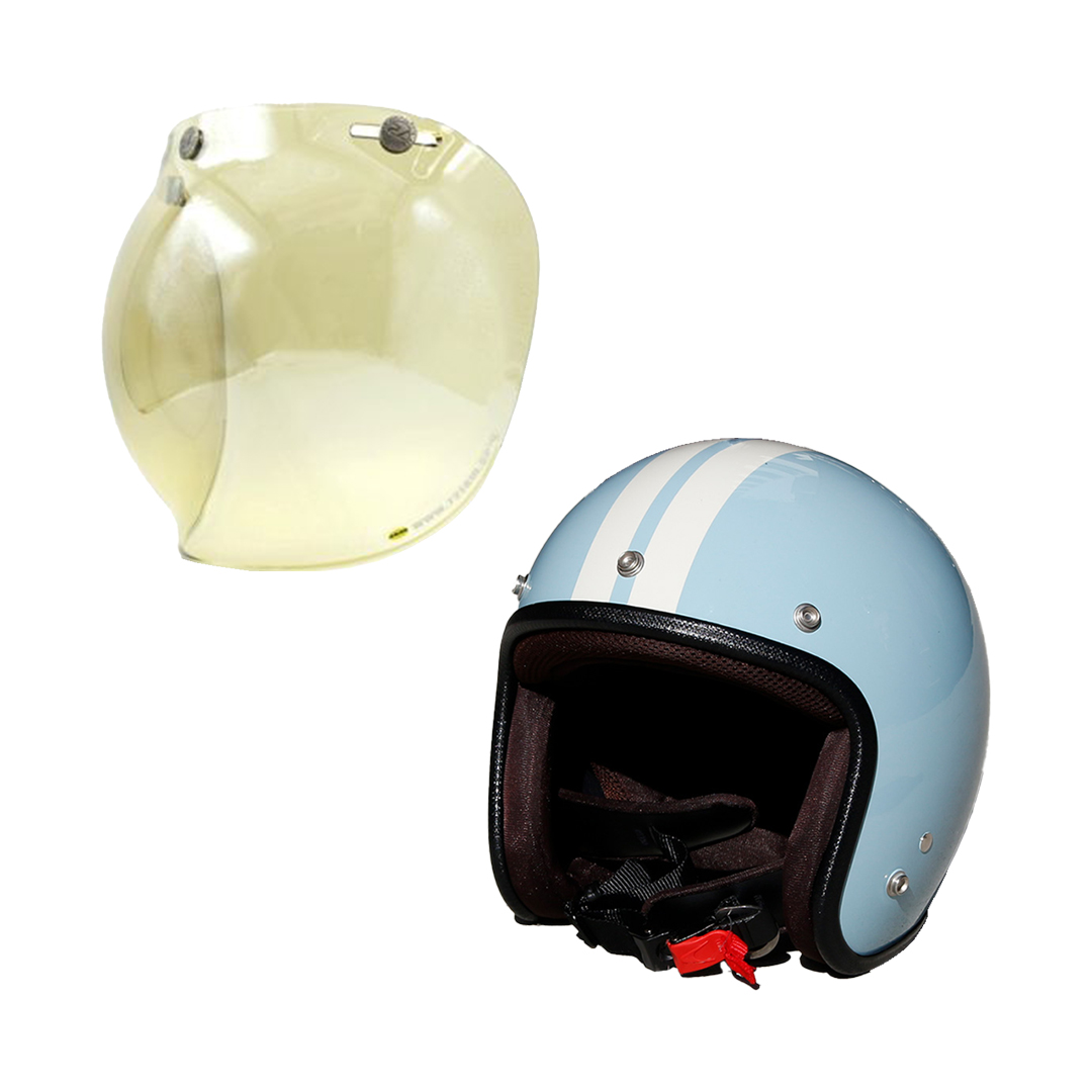 TWR TWR＆72JAMコラボ ジェットヘルメット (プコブルー) ＆ バブル