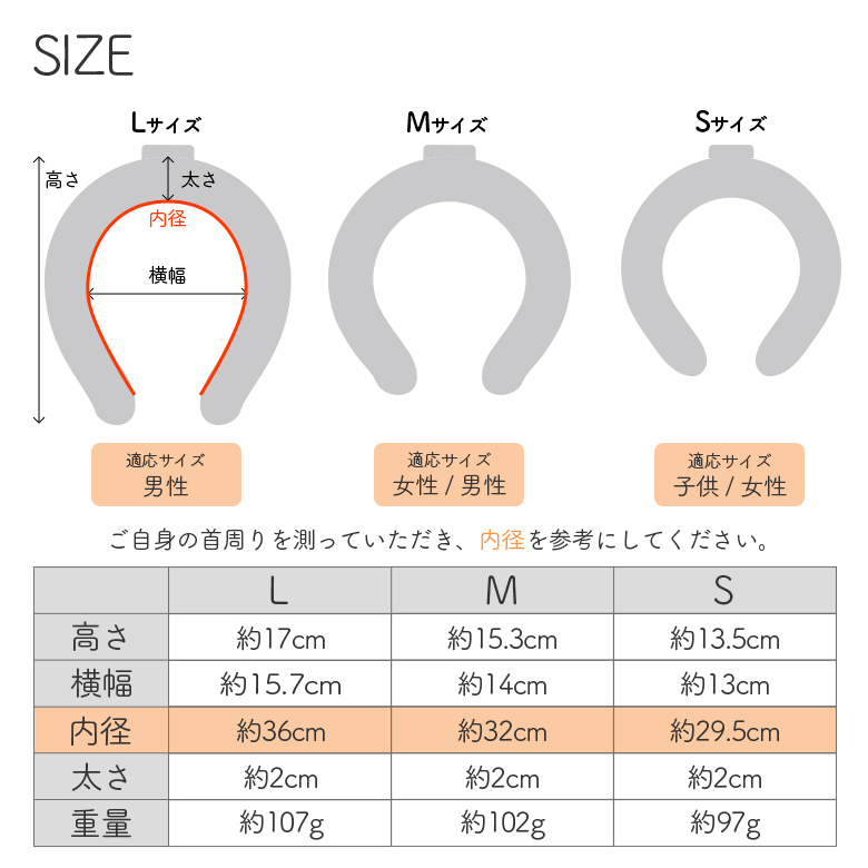 18℃ コールドリング ネック リング メンズ 男性 ネック アイス 首 冷却 