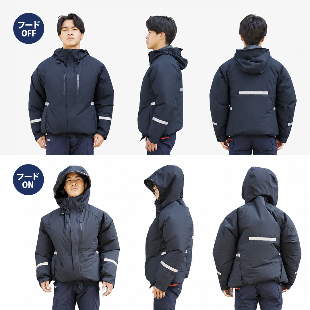 空調服 エアクールレインジャケット (ブルー/3L) ウェア単品 ファン