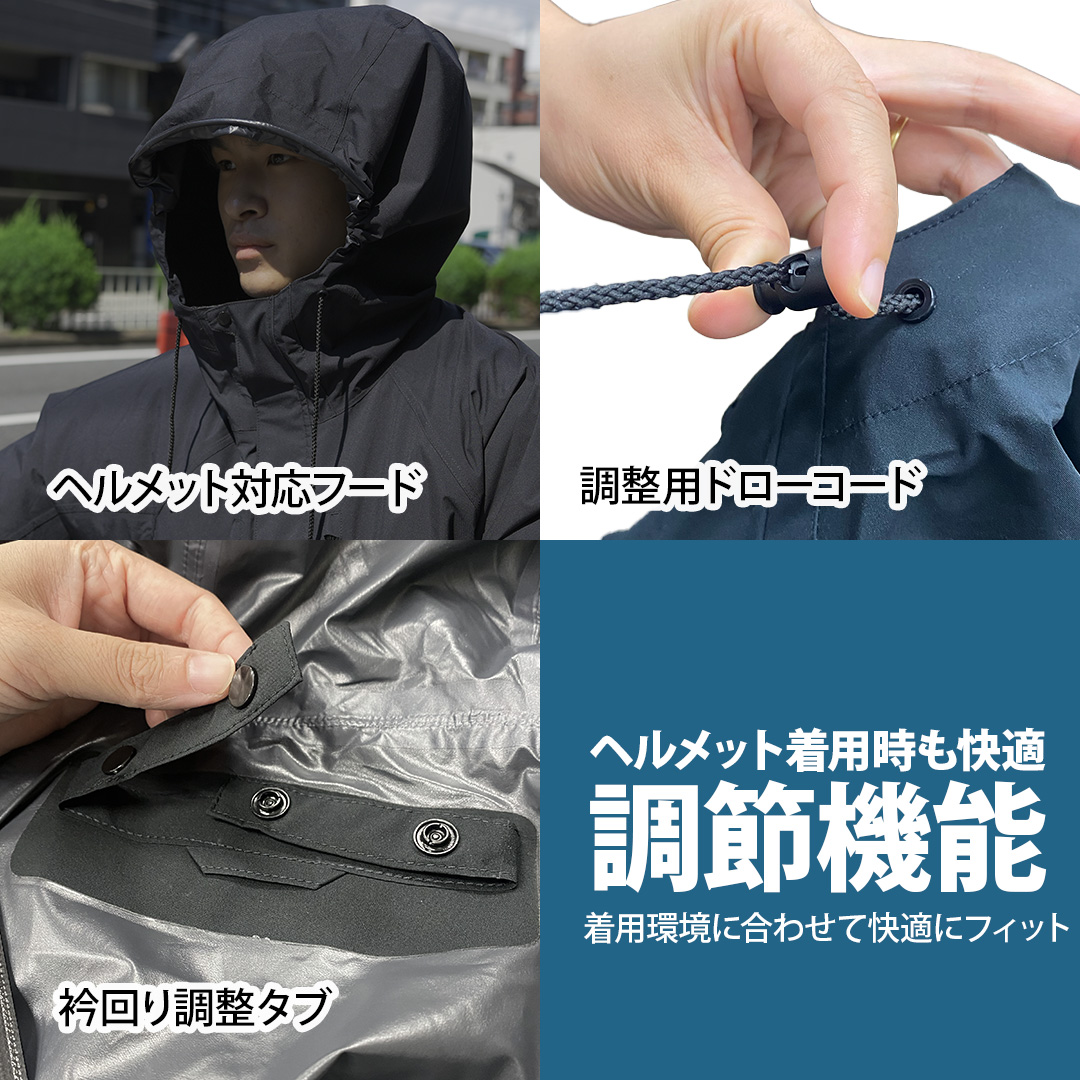 空調服 エアクールレインジャケット (ブルー/3L) ウェア単品 ファン