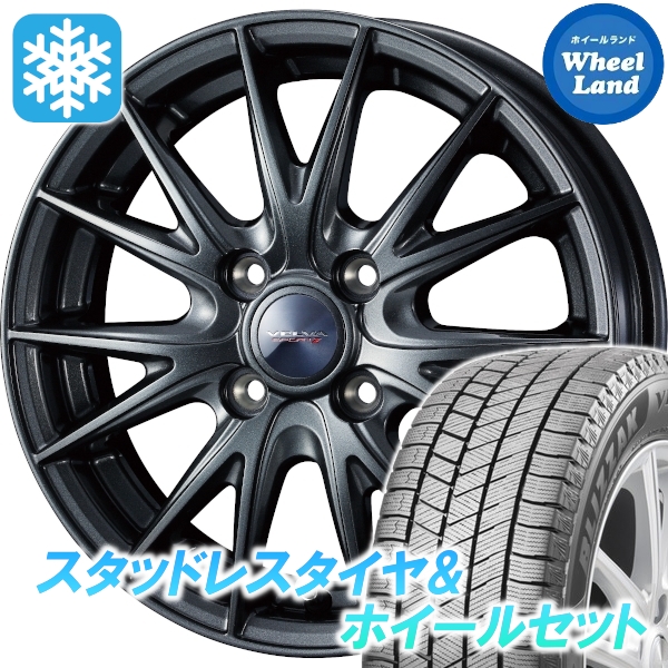 スタッドレスセット N ONE JG3 ブリザック VRX3 155/65R14 75Q ヴェルヴァ スポルト2 ディープメタル 2024年以降製造