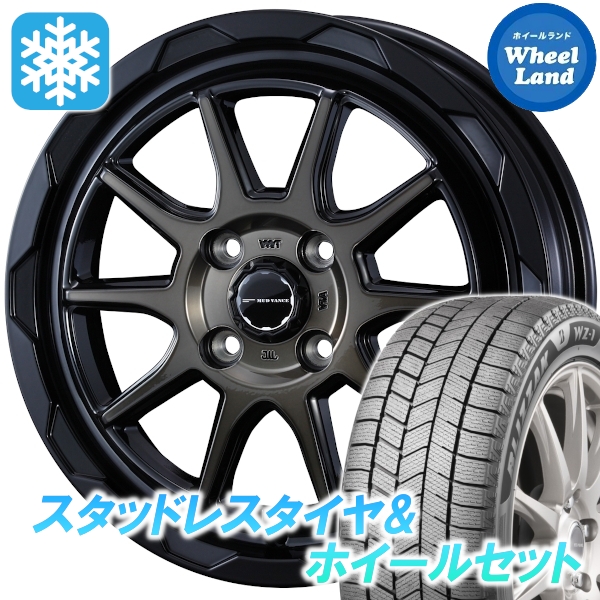 スタッドレスセット ソリオ MA26S、36S ブリ背嚢 WZ-1 165/70R14 81Q マッドヴァンス 06 BPBR