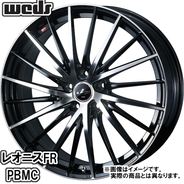 夏タイヤセット エスティマ 50系 2WD ブルーアースRV RV-03 245/40R19 98W レオニス FR パールブラック／ミラーカット 2024年以降製造の画像