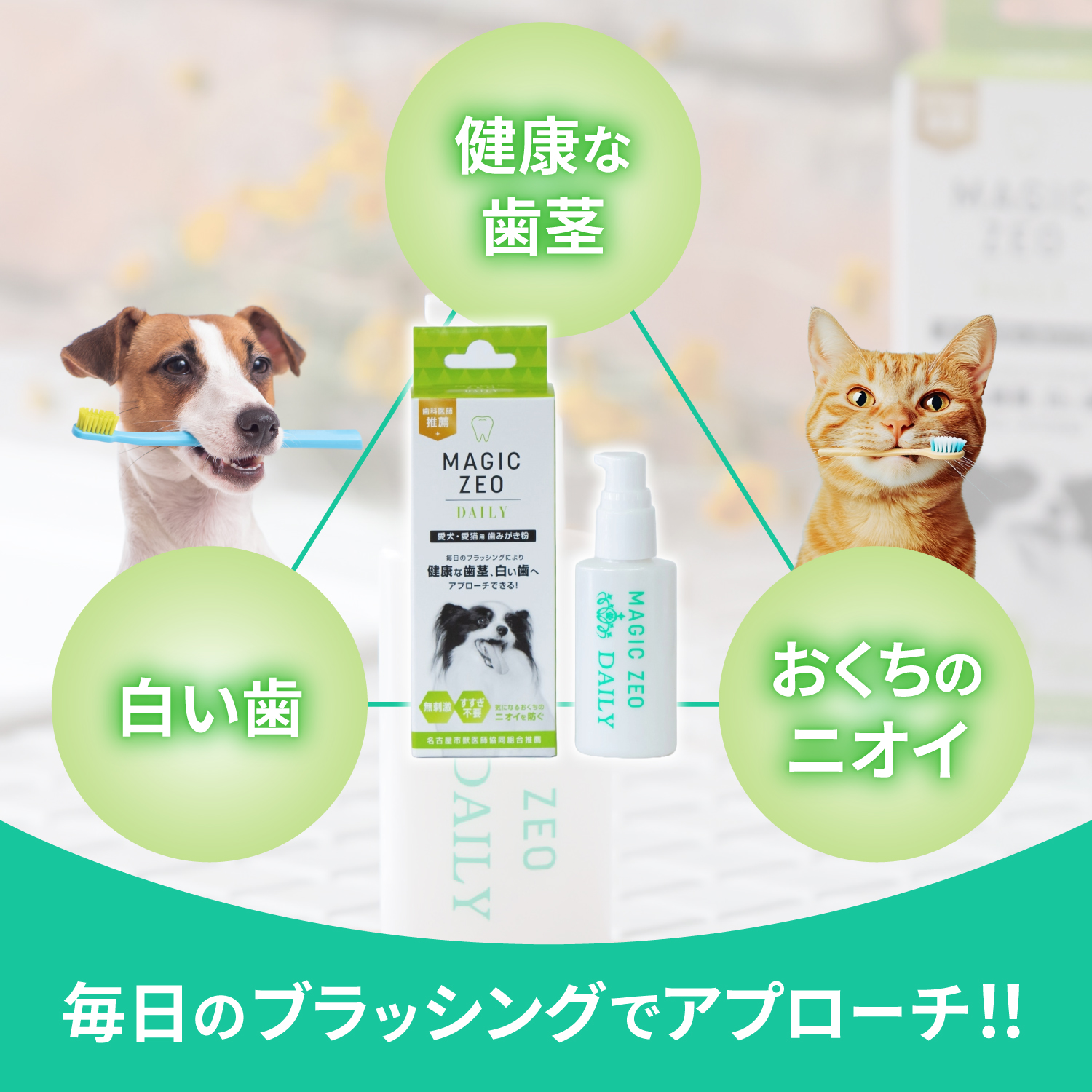 マジックゼオ デイリー 40cc 歯石除去 歯石取り 口臭 犬 猫 ペット用 歯磨き 歯みがきジェル お口のケア 塗るだけ デンタルケア EDOGJAPAN 関連画像3