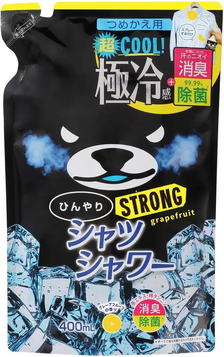 ひんやりシャツシャワー ストロング シャツ 冷却スプレー 冷感 グレープフルーツ 詰替用 400ml 衣類用 汗 消臭スプレー | ときわ商会 | 01