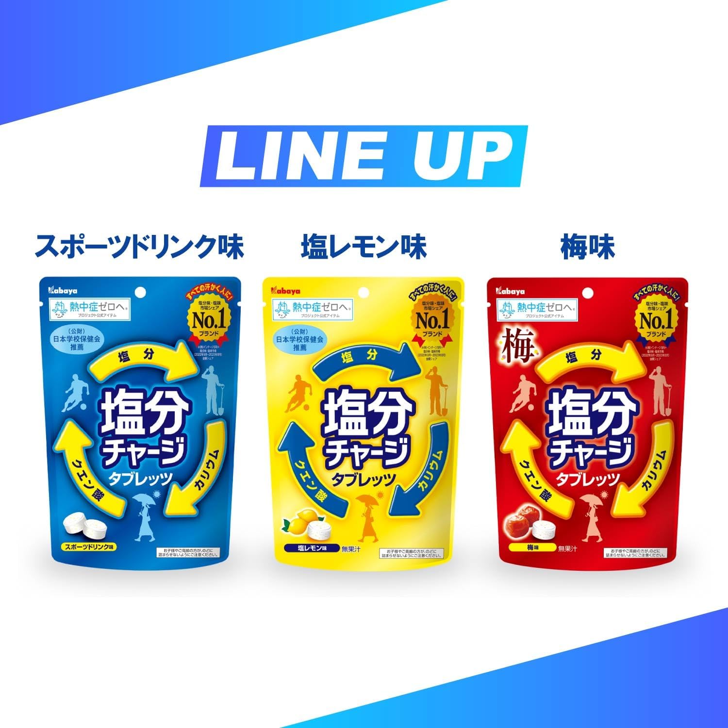 カバヤ 塩分チャージタブレッツ 計100粒以上 スポーツドリンク味 レモン味 梅味 大容量 業務用 big 塩分チャージタブレット 熱中症 | Kabaya | 05