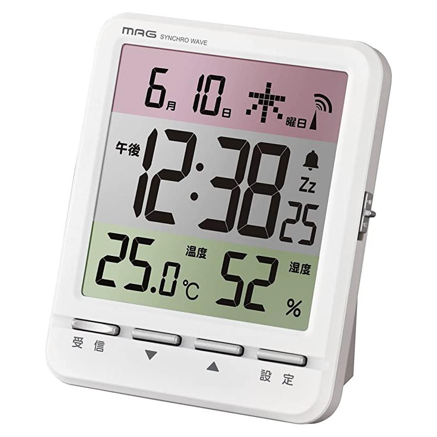 マグ T-751WH-Z ホワイト置き時計 電波 デジタル スペクトル 温度 湿度