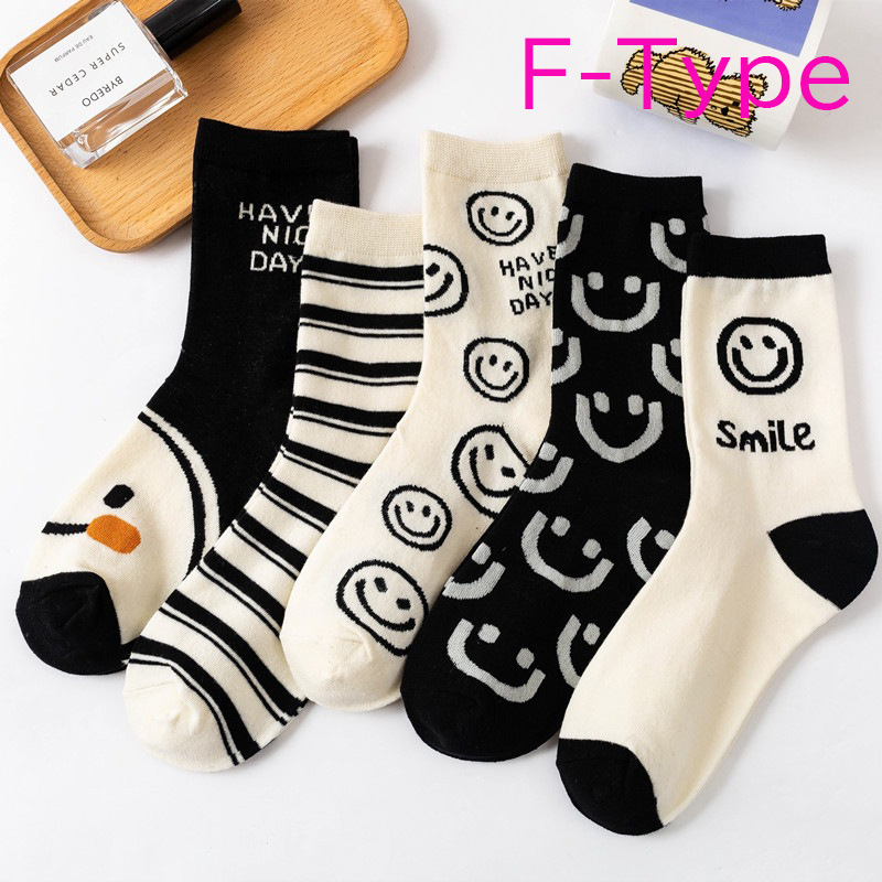 靴下  クルーソックス レディース メンズ セット 5足組 おしゃれ かわいい 綿 黒 白 無地 |  | 11