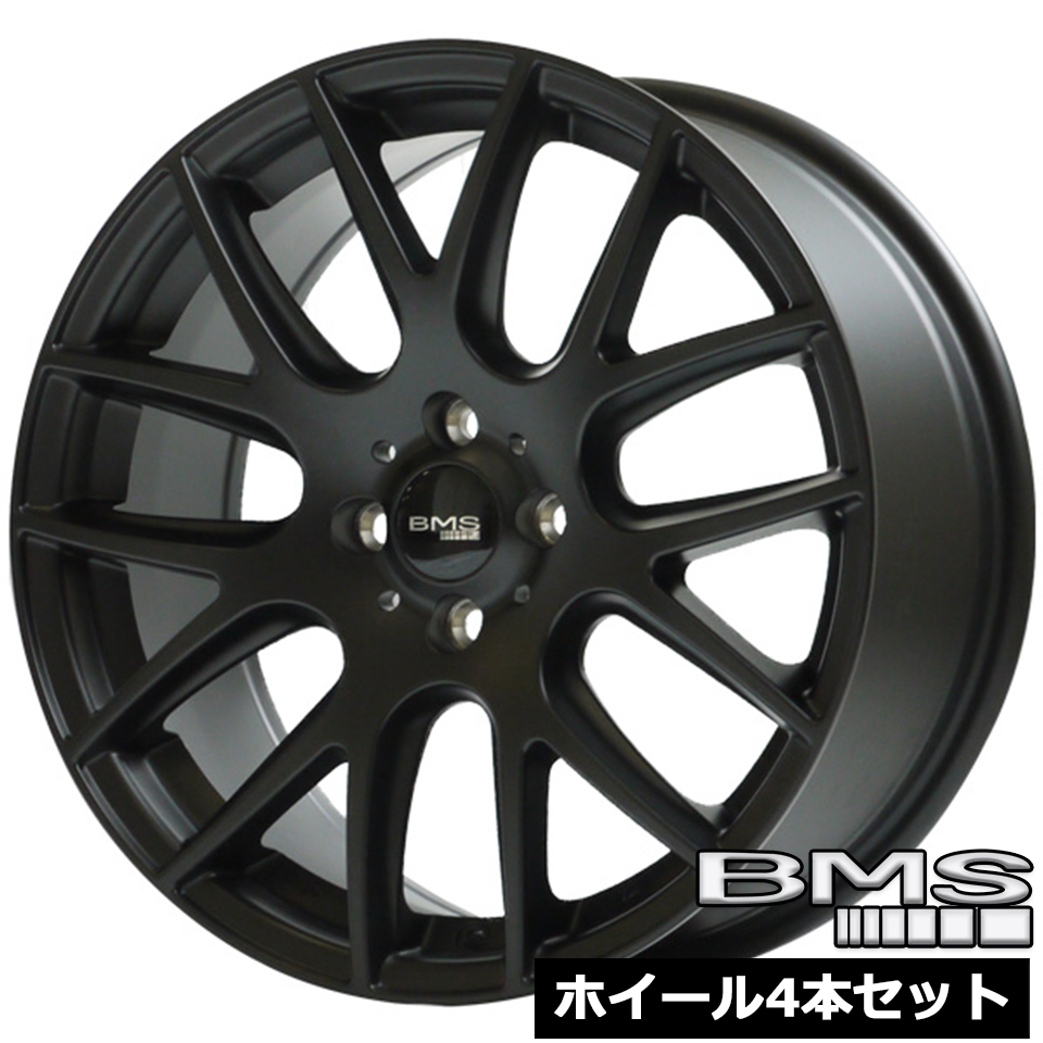 BMS M72-G2 フラットブラック 17インチ 7.5J 4穴100 +43 ホイール4本