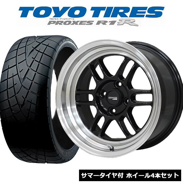 【2025年最新】大人気ブランドの人気アイテム  TOYO TIRES BMS R6T ブラック/マシンリップ 15インチ 4穴100 195 タイヤ・ホイール