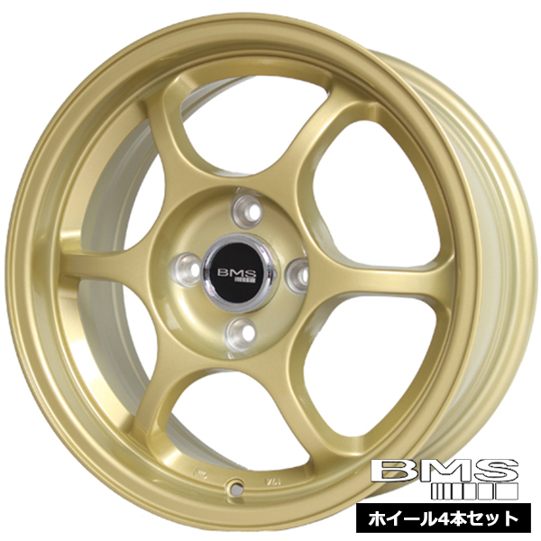 BMS RESONATE ゴールド 15インチ 6.5J 4穴100 +40 ホイール4本セット 