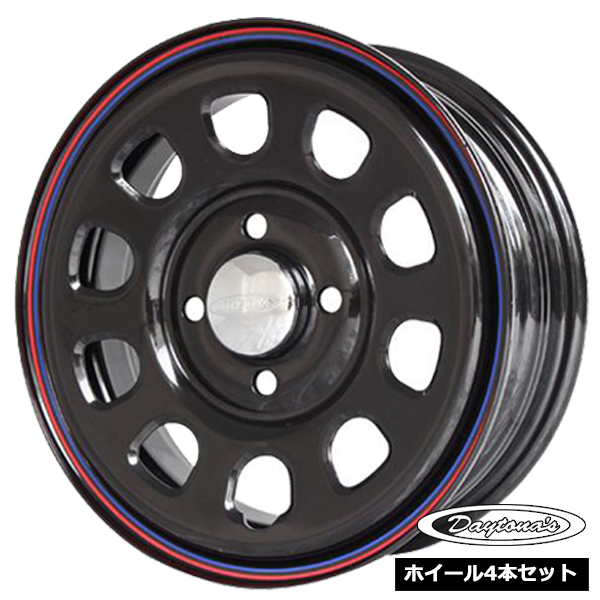 デイトナ G2 ブラック 13インチ 4.5J 4穴100 +40 ホイール4本セット 軽自動車｜twomax-ytireshop