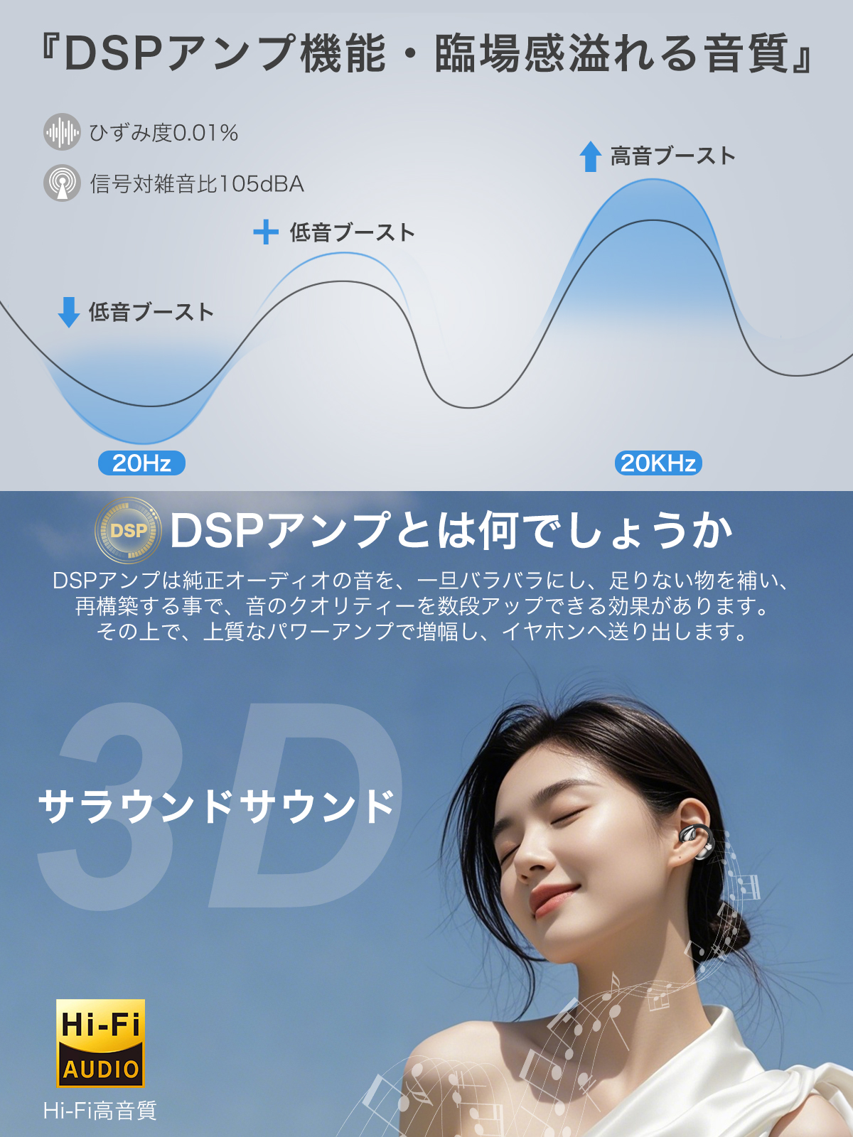 音質至上主義 Bluetooth イヤホン イヤーカフイヤホン ワイヤレス
