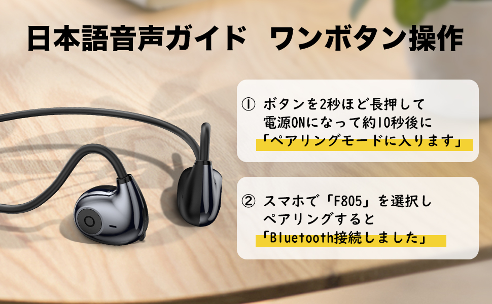 日本語音声案内！新発売】Bluetooth イヤホン 超軽量 空気伝導