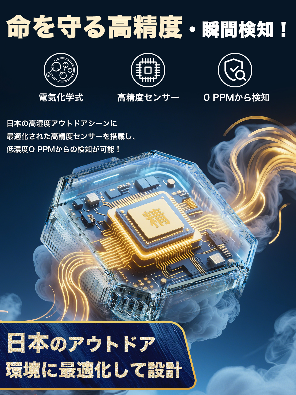 『新登場・日本アウトドア専用設計』一酸化炭素チェッカー 3in1一酸化炭素濃度/温度/湿度 高精度・瞬間検知 大画面/大文字/大音量 爆買 関連画像2