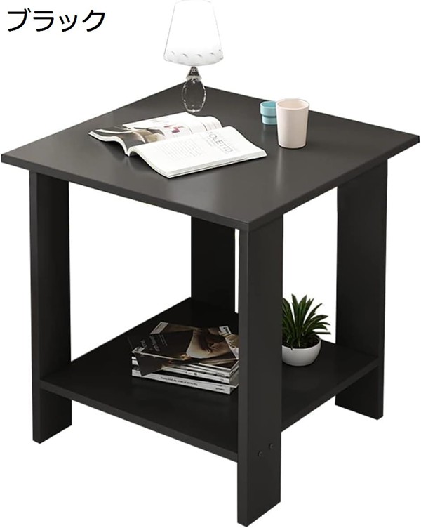 ローテーブル サイドテーブル 2段 大容量 木製 ナイトテーブル