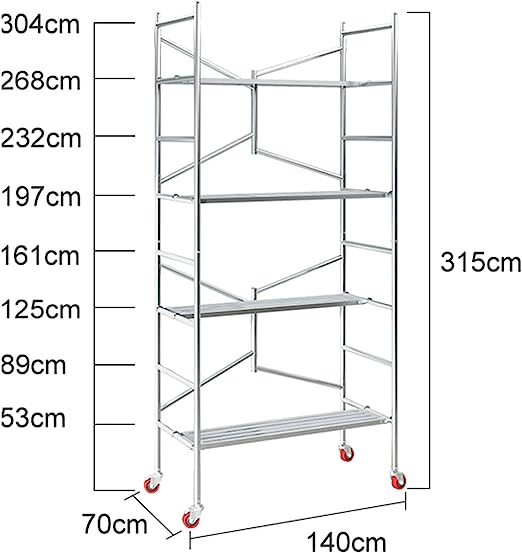折りたたみ足場　高所作業台　移動式　踏み台 折りたたみ式足場 高所作業台 耐荷重500kg 安定感 足場 作業用踏台 可