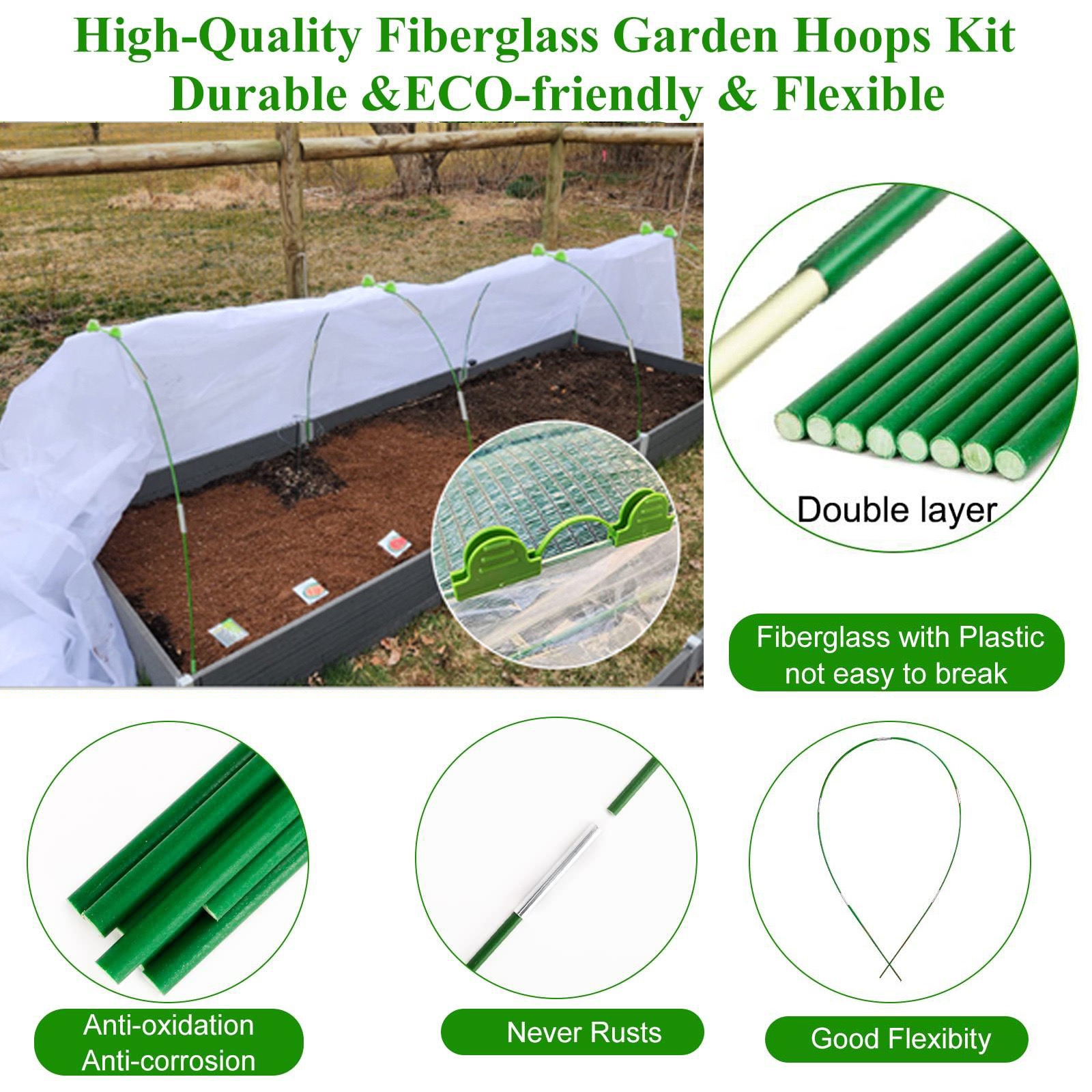 園芸支柱 アーチ トンネル支柱 パイプ支柱 72点セット 菜園アーチ支柱