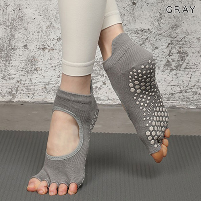 ヨガソックス ピラティス 靴下 ヨガ ソックス 滑り止め 5本指 冷え