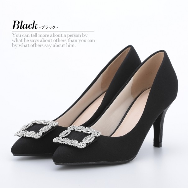 パーティーパンプス 結婚式 パンプス パーティー ドレス シューズ 8cmヒール ワンポイントビジューバックル付き Sha059 Sha059 パーティードレス通販ドロップス 通販 Yahoo ショッピング