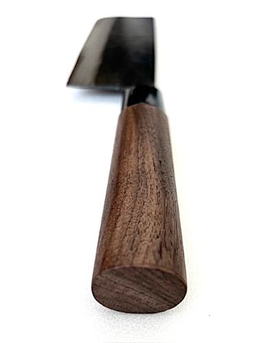 土佐打刃物 忠義作 菜切包丁 165mm 青鋼一号 黒打 両刃 クルミ柄 日本