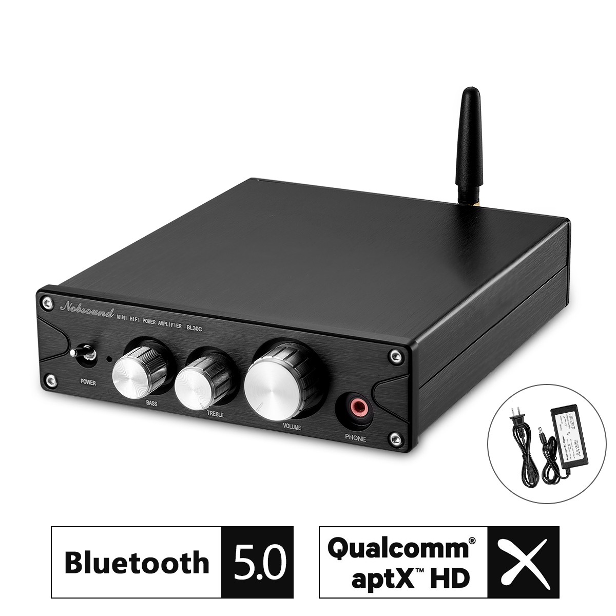 Nobsound Bluetooth 5.0 デジタルアンプ ES9018 DAC HiFi ヘッドホンアンプ100W×2 ATPX HD :  dz040-jp : 楽々工房 - 通販 - Yahoo!ショッピング