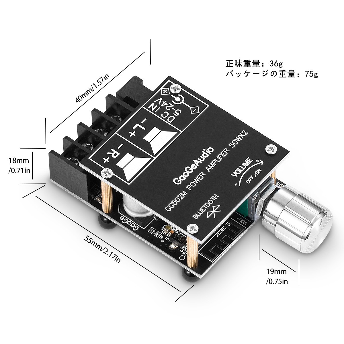 Mini Bluetooth 5.0 デジタルアンプ モジュール ステレオ