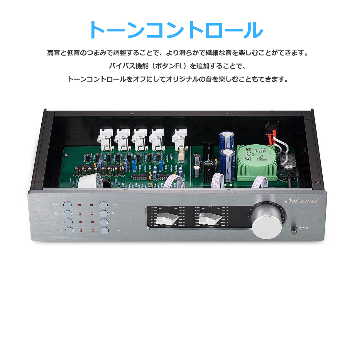 Nobsound HiFi 2.0CH デジタル プリアンプ デスクトップ ステレオ オーディオプリアンプ トーンコントロール : gfj483-jp  : 楽々工房 - 通販 - Yahoo!ショッピング