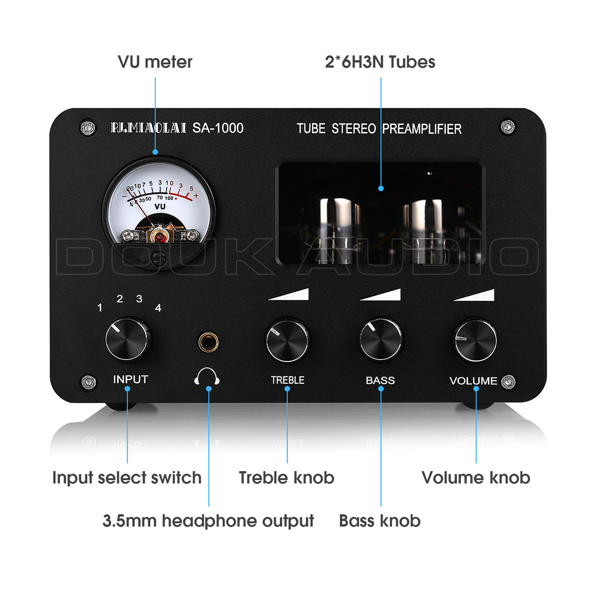 HiFi 真空管プリアンプ ステレオ 4 ウェイ オーディオ スイッチャー 