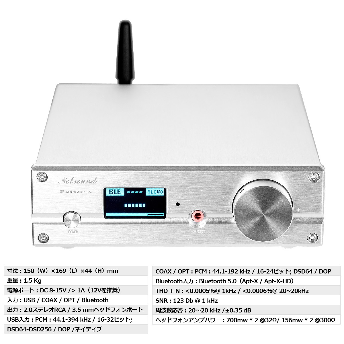 Nobsound HiFi ES9038Q2M DAC Bluetooth 5.0 USB XMOS オーディオ デコーダー ステレオ DSD512  APTX HD ヘッドホンアンプ : jmq373-jp : 楽々工房 - 通販 - Yahoo!ショッピング