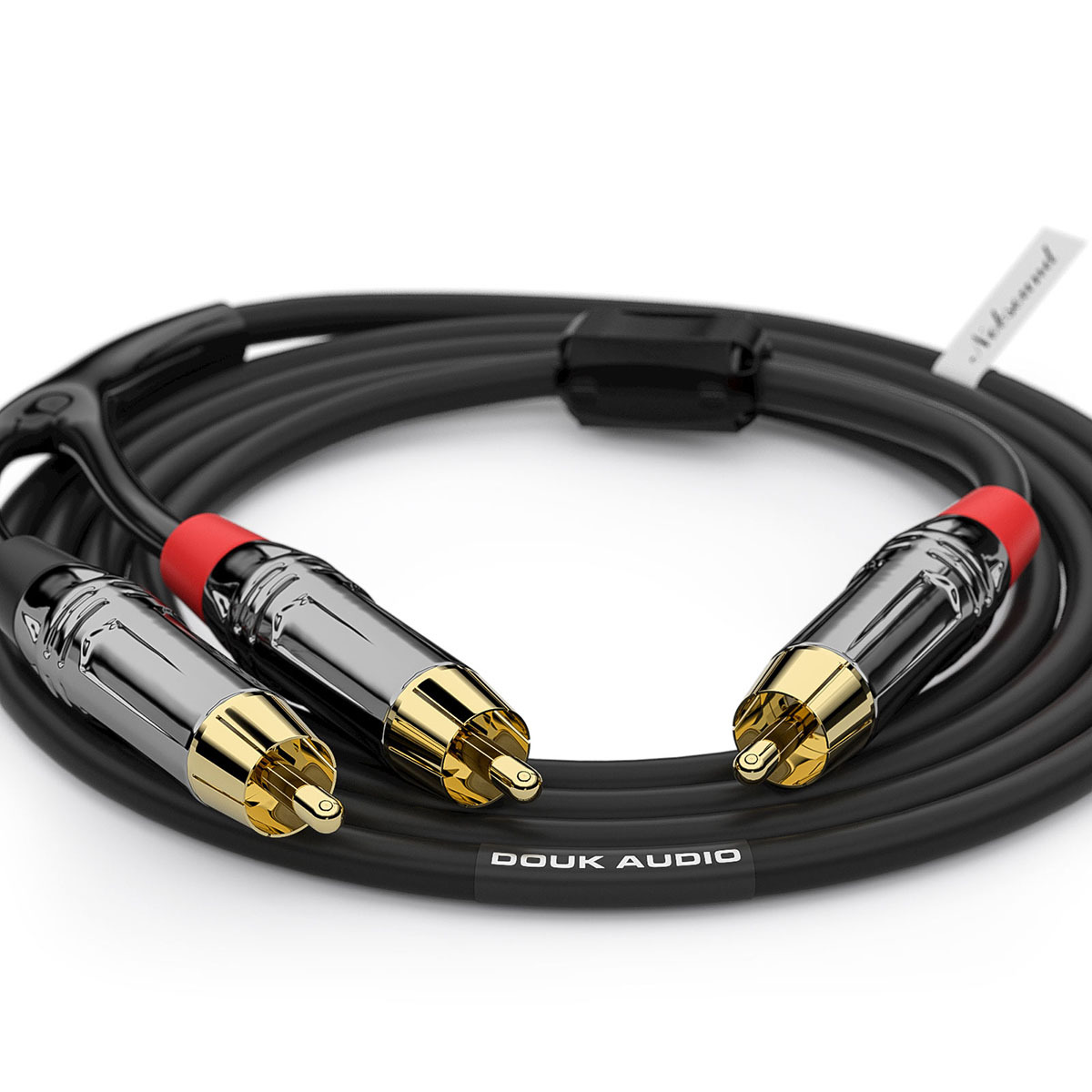 Nobsound Douk Audio OFC RCAケーブル 1 RCA to 2 RCA ステレオオーディオ変換ケーブル Y分配ケーブル  24K金メッキ端子 1M