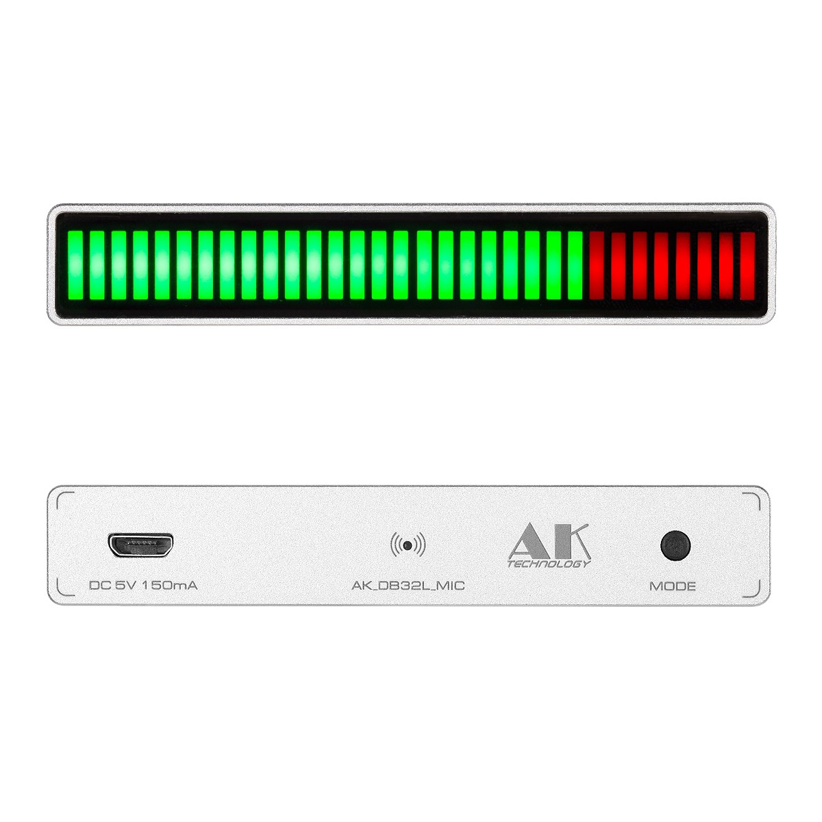 32 Bit MIC サウンドコントロール レベルインジケータ LED ミュージックVUメーター ライト オーディオスペクトラム