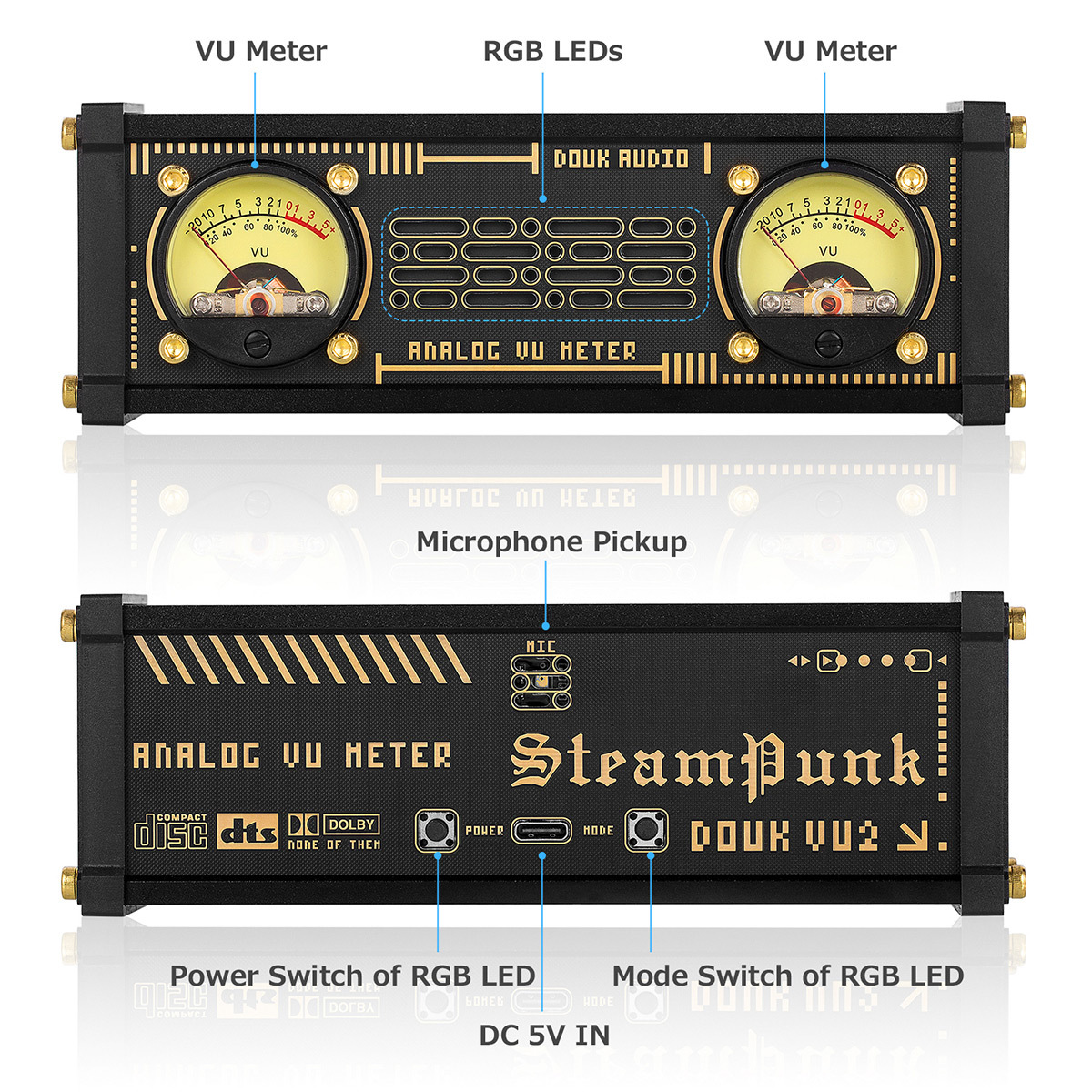 Retro Elekstube デュアル アナログ VUメーター RGB サウンドレベルインジケーター DB パネルディスプレイ : pj657 :  楽々工房 - 通販 - Yahoo!ショッピング