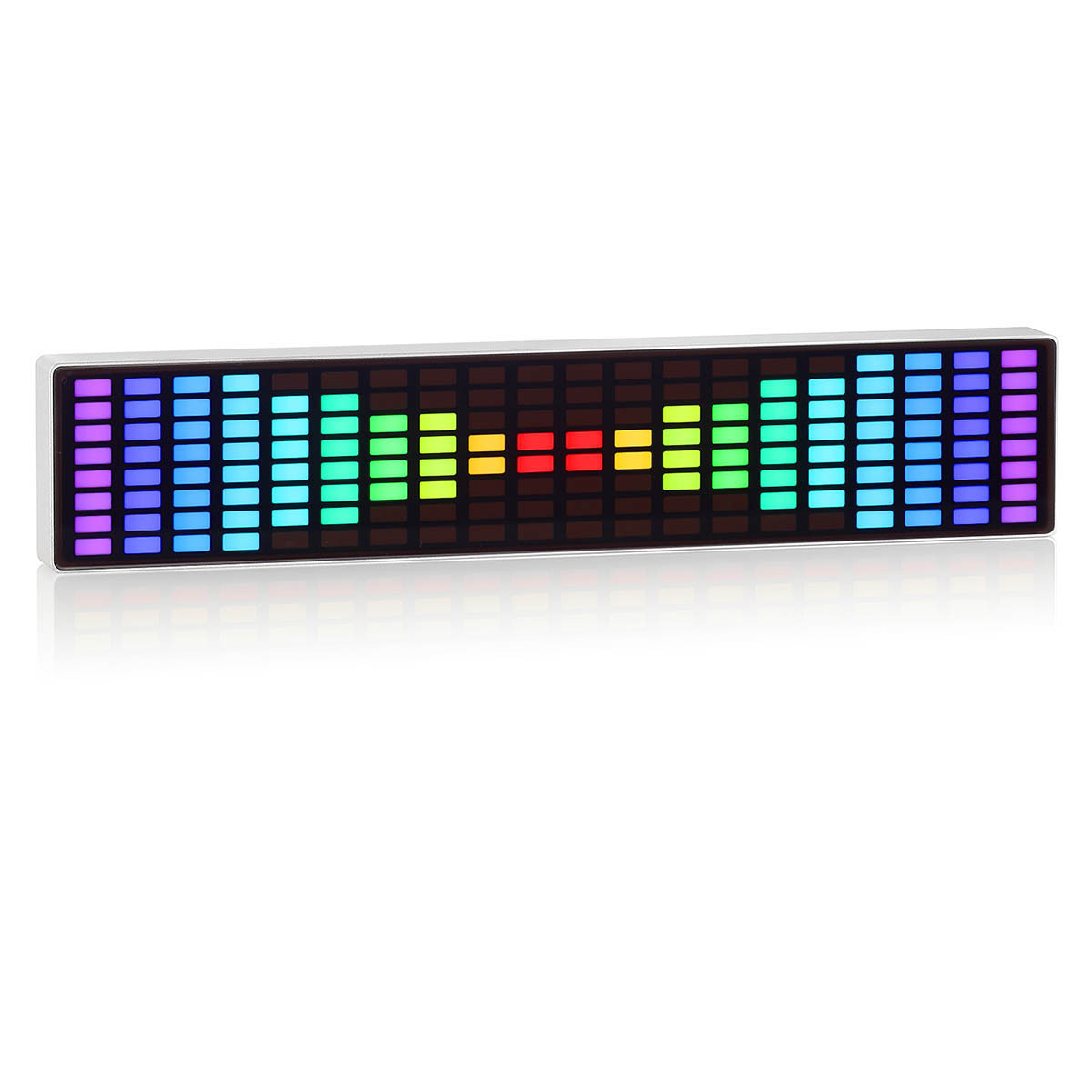 ポータブル RGB LED サウンドレベルメーター クロック MIC ミュージック スペクトラム アナライザー