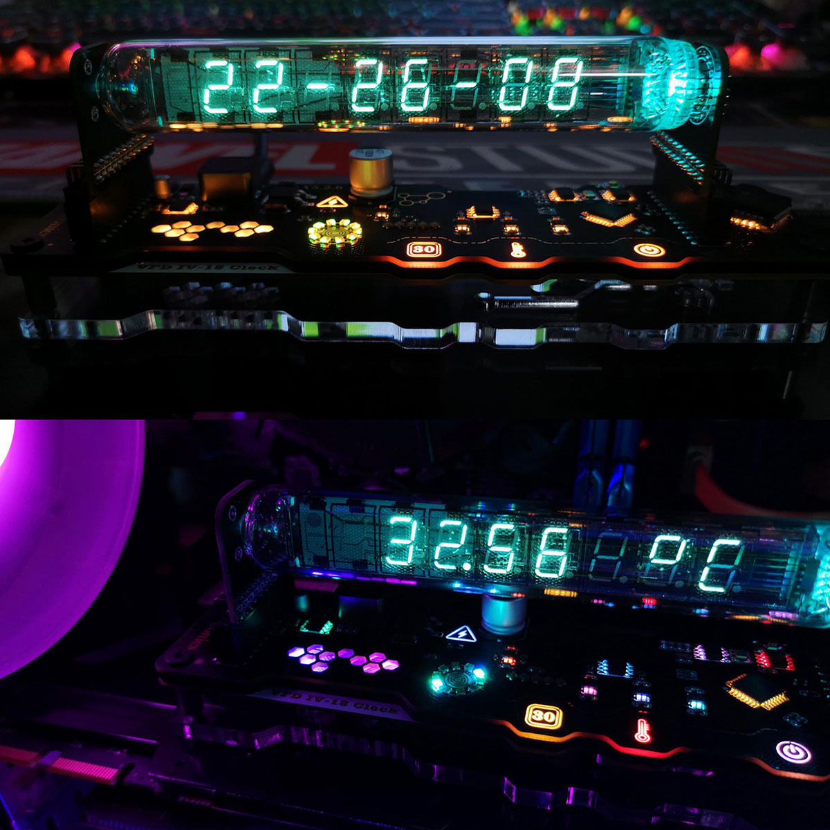 Nobsound Vintage IV-18 VFD 真空管 クロック ニキシー RGB LED Nobsound Vintage IV-18 VFD 真空管 クロック ニキシー RGB LED