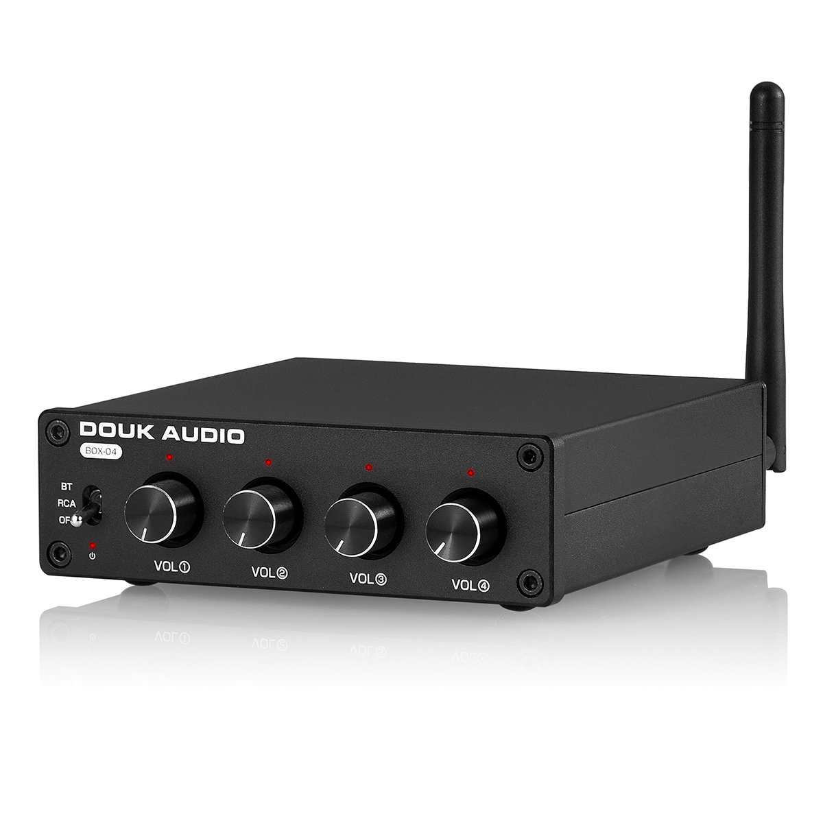 Douk Audio Mini Bluetooth 5.0 ステレオ プリアンプ 4-way RCA オーディオスプリッター スイッチャーボックス  セレクター
