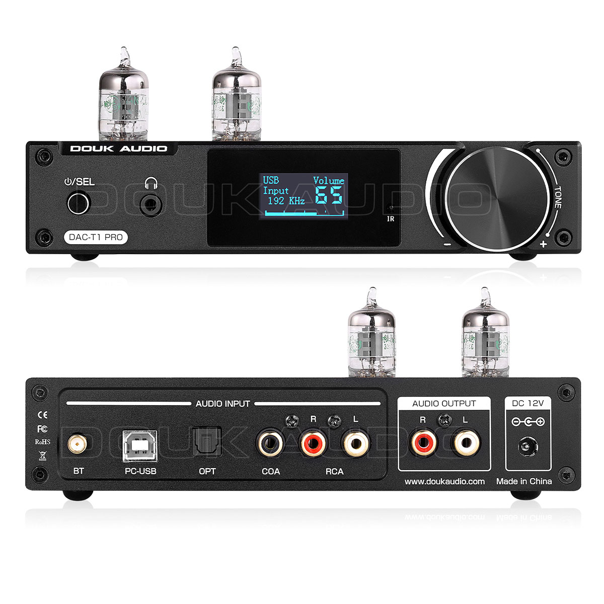 DOUK AUDIO P1 真空管プリアンプ USB DAC ヘッドフォンアンプ Amazon.co.jp: Douk Audio P1 PLUS 2CH Bluetooth JAN5654