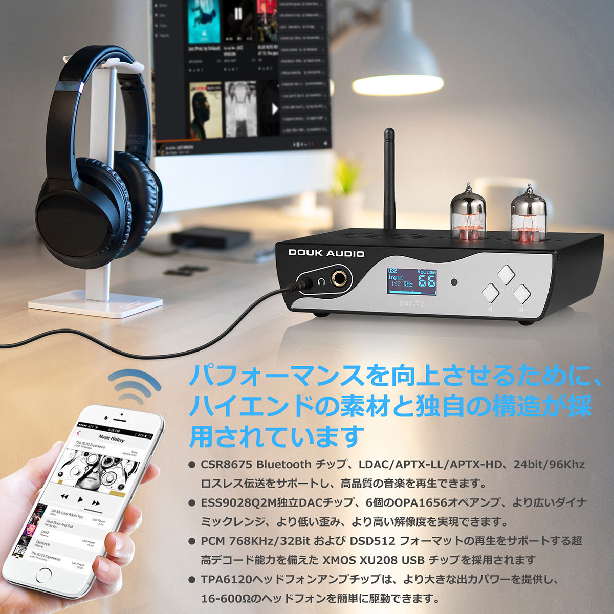 XuanZu Xz-U2012 2P2 + VMOSクラスA ハイブリッド 真空管 アンプ ヘッドホンアンプ USB DAC HiFi プリアンプ USB DAC Amazon.co.jp: XuanZu Xz-U2012 2P2+ VMOS Class A Hybrid