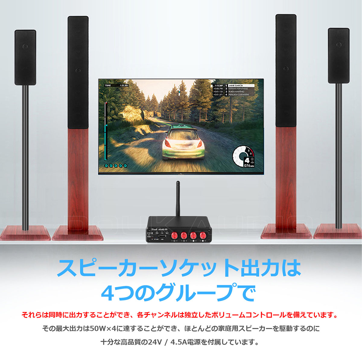 HiFi Bluetooth 5.0 デジタル パワーアンプ ステレオ 2/4チャネル オーディオアンプ 50W×4 : suc-m4 : 楽々工房  - 通販 - Yahoo!ショッピング