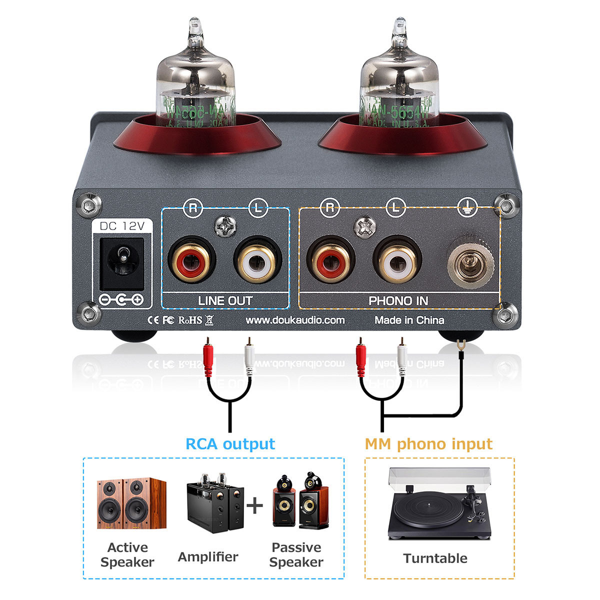 Nobsoud Douk Audio T4 PRO Mini 5654 真空管 フォノプリアンプ