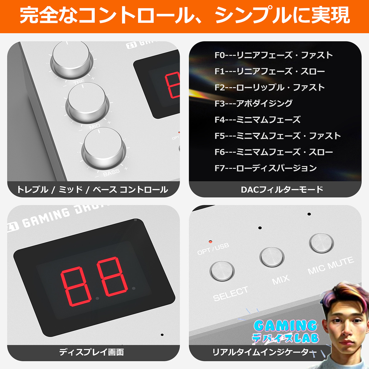 DOUK AUDIO X GD LAB Z1 ゲーミング DACアンプ: ゲームデバイスLAB監修