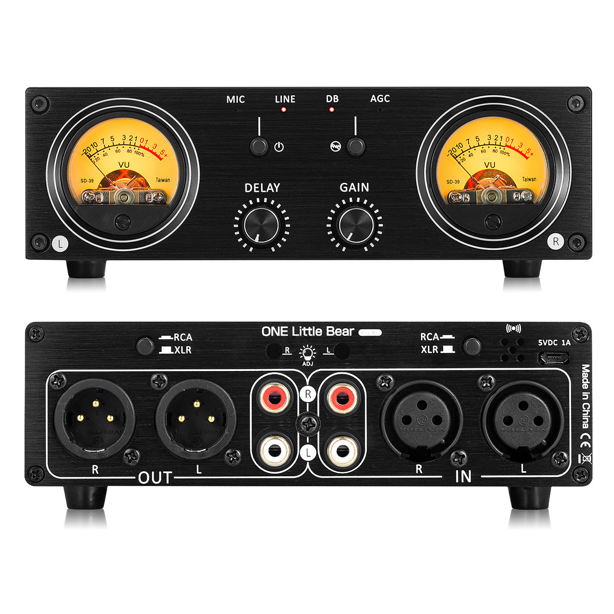 Mini MIC/LINE VUメーター ディスプレイ アナログ RCA / XLR Mini MIC/LINE VUメーター ディスプレイ アナログ RCA / XLR