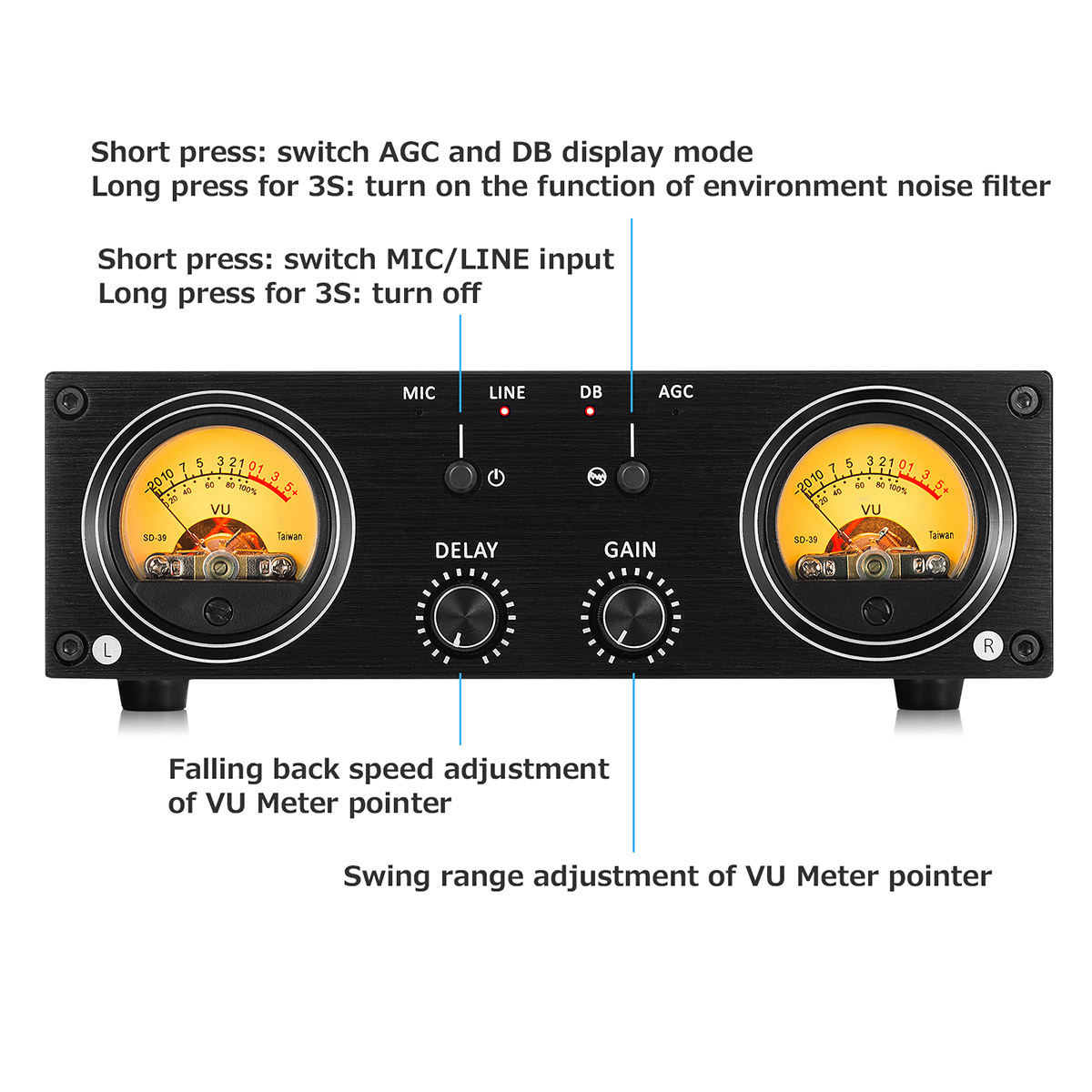 YAMAKI HVU-612 ステレオVUメーター アナログXLR入力 *341418