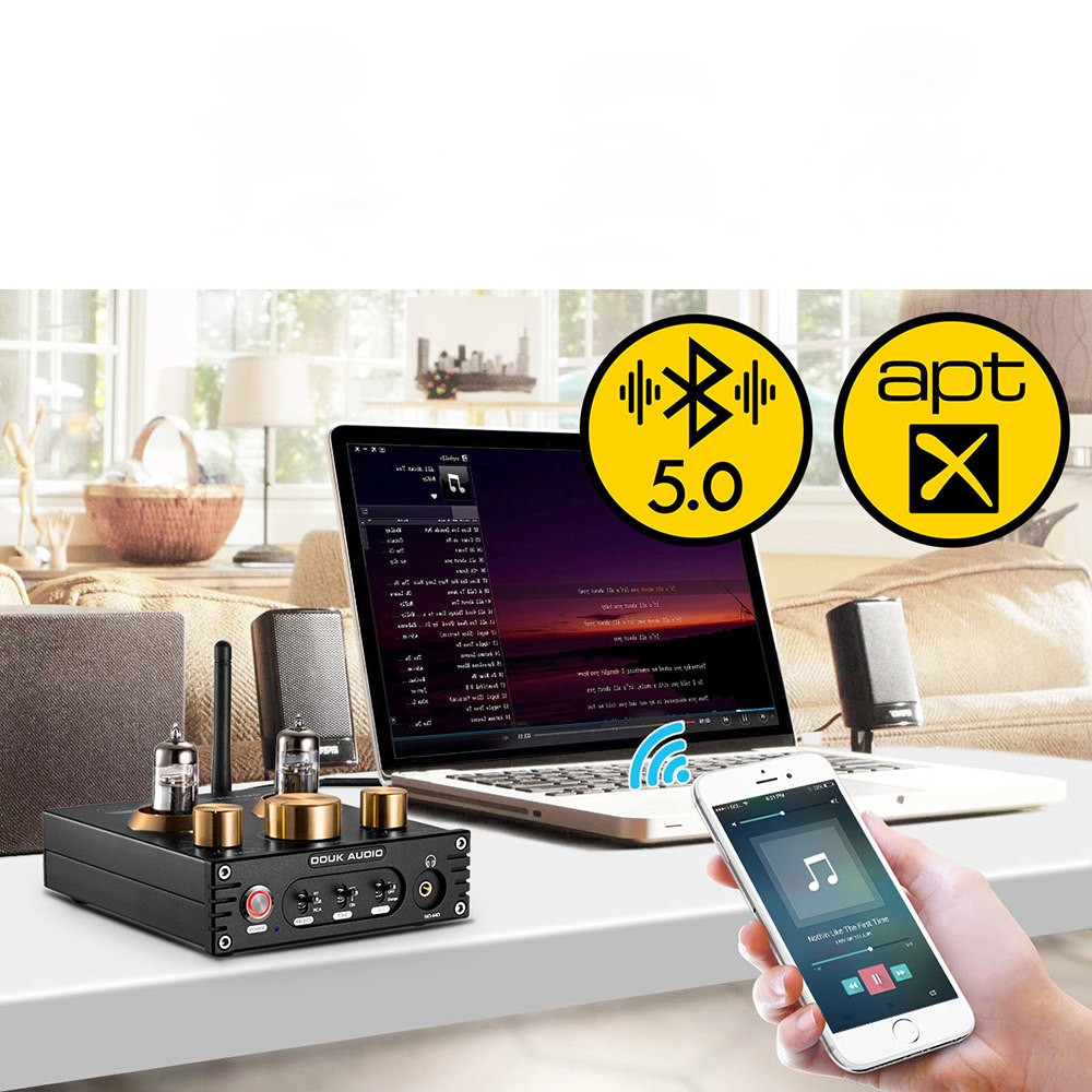Douk Audio P1 HiFi Bluetooth 5.0 真空管プリアンプ USB DAC APTX